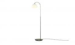 Fischer-Honsel Stehlampe mit gebogenem, verstellbarem Arm | Nickel matt