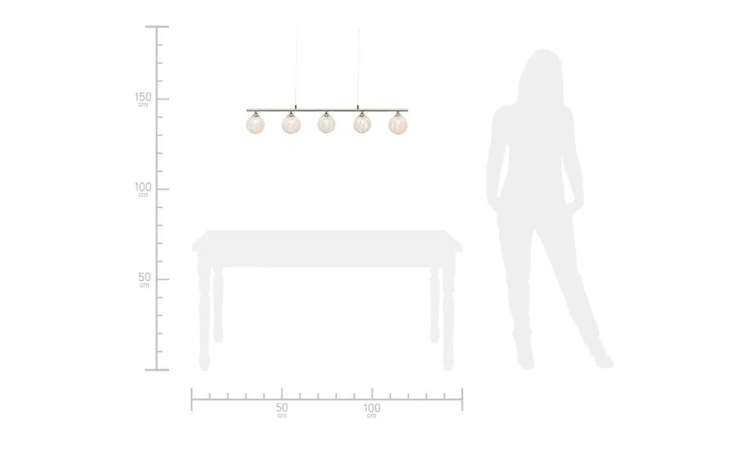 Paul Neuhaus Pendelleuchte 5 Schirme m. Aluminiumgeflecht 3 Paul Neuhaus Pendelleuchte 5 Schirme m. Aluminiumgeflecht – Bild 3