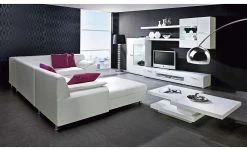 KHG Stehleuchte chrom mit schwarzem Stoffschirm