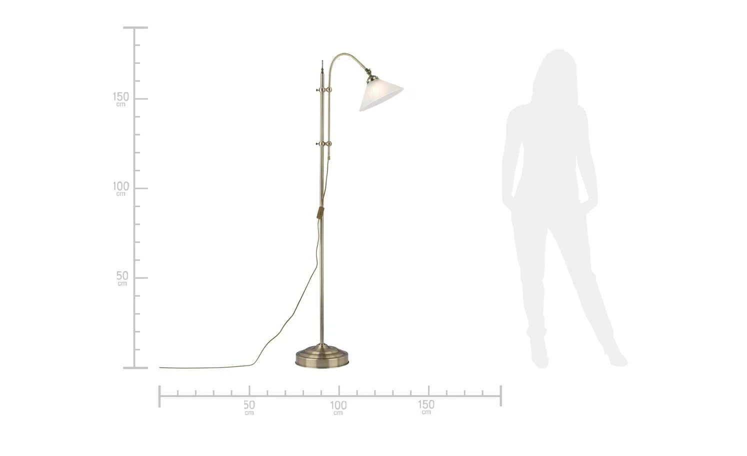 KHG Stehleuchte altmessing in Antik-Optik 2 KHG Stehleuchte altmessing in Antik-Optik – Bild 2