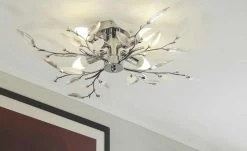 Deckenlampe Blatt-Elemente Dekorglas