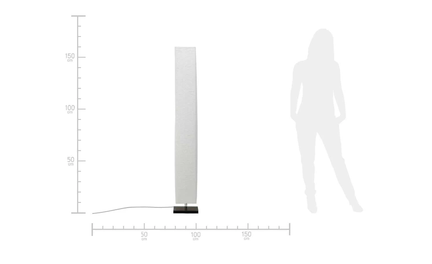 HOME STORY Stehlampe mit weißem Papierschirm rechteckig 6 HOME STORY Stehlampe mit weißem Papierschirm rechteckig – Bild 6