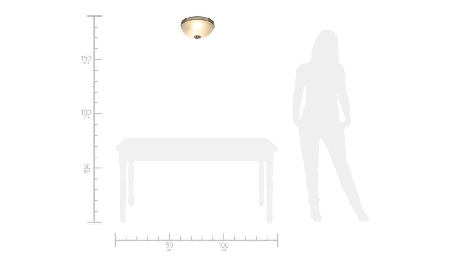 KHG Deckenlampe Messing mit Milchglas 2 KHG Deckenlampe Messing mit Milchglas – Bild 2