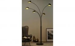 HOME STORY Bogenleuchte schwarz mit 5 Armen