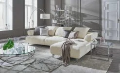 HOME STORY Bogenleuchte mit weißem Stoffschirm -Innenleuchten Verkaufsladen 688647 12 202002140030