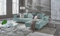 HOME STORY Bogenleuchte mit weißem Stoffschirm -Innenleuchten Verkaufsladen 688647 17 202002140030