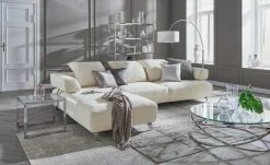 HOME STORY Bogenleuchte mit weißem Stoffschirm -Innenleuchten Verkaufsladen 688647 19 202002140030