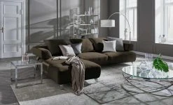 HOME STORY Bogenleuchte mit weißem Stoffschirm -Innenleuchten Verkaufsladen 688647 26 202002140030