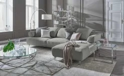 HOME STORY Bogenleuchte mit weißem Stoffschirm -Innenleuchten Verkaufsladen 688647 30 202002140030