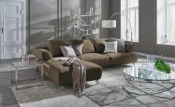 HOME STORY Bogenleuchte mit weißem Stoffschirm -Innenleuchten Verkaufsladen 688647 35 202002140030