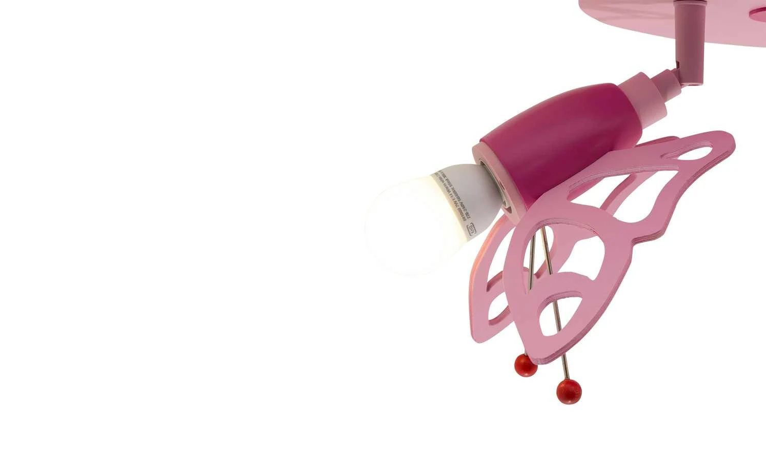 Deckenstrahler Schmetterlinge Holz rosa 2 Deckenstrahler Schmetterlinge Holz rosa – Bild 2