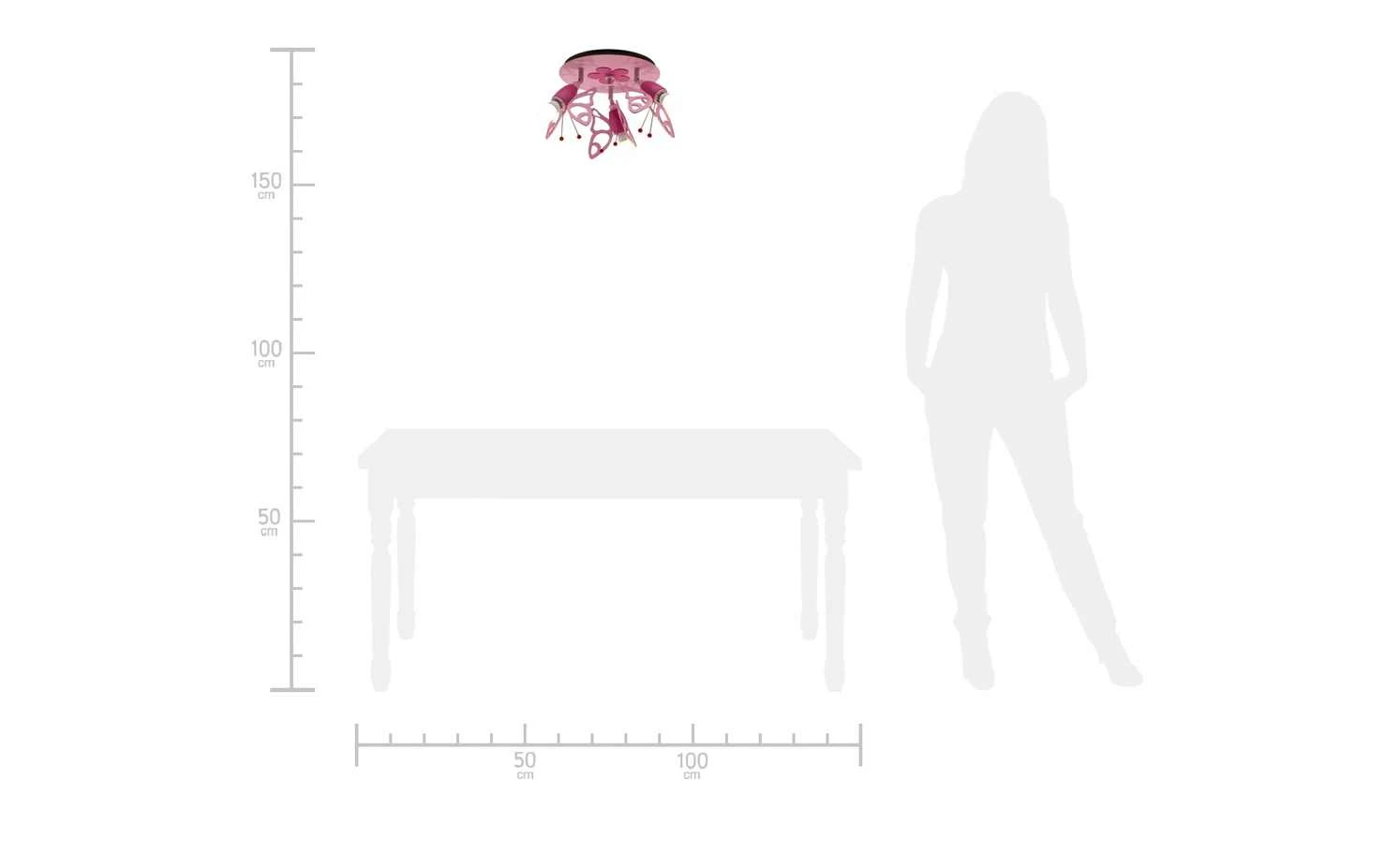 Deckenstrahler Schmetterlinge Holz rosa 3 Deckenstrahler Schmetterlinge Holz rosa – Bild 3