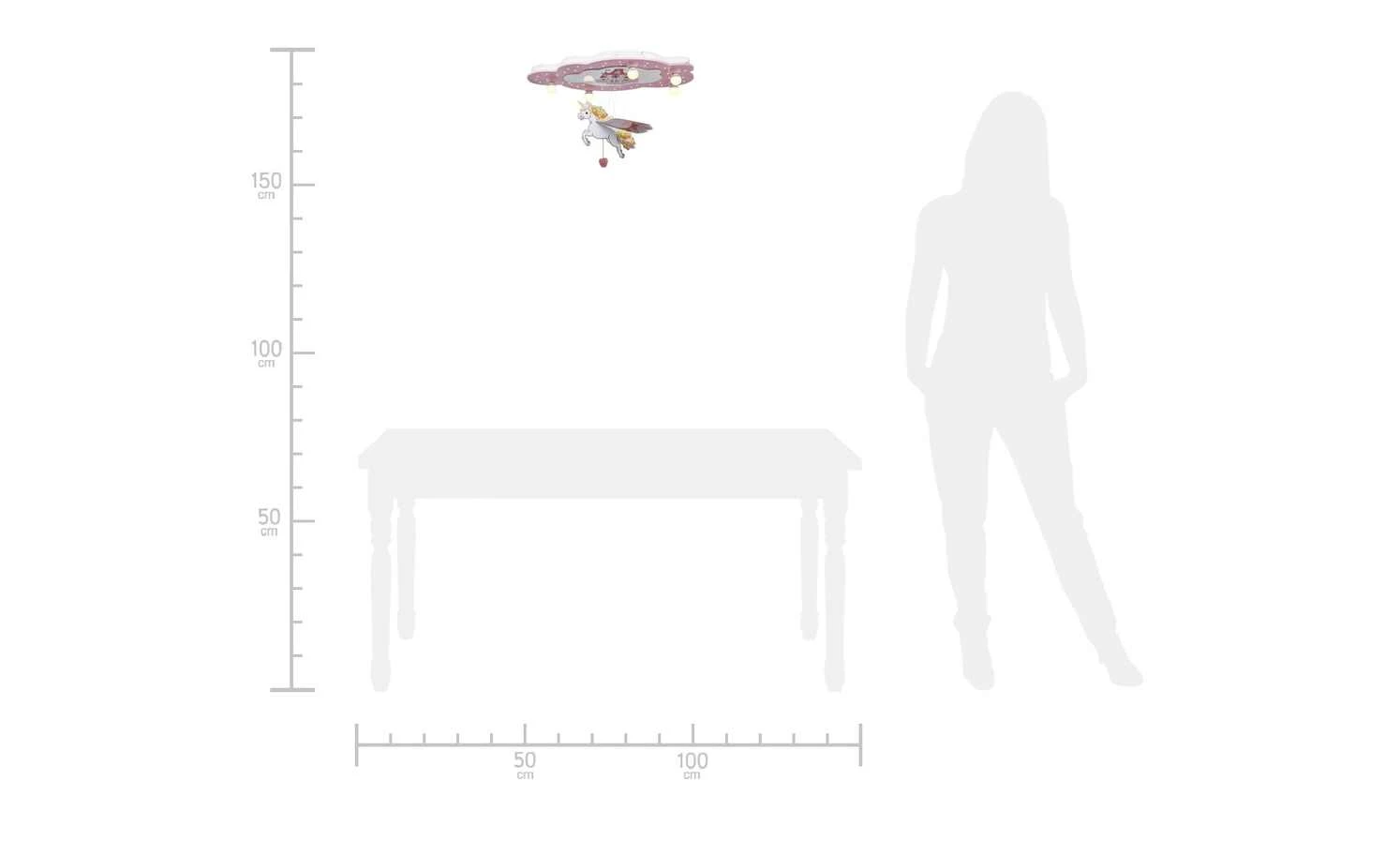 Deckenleuchte, rosa Einhorn 5-flammig 4 Deckenleuchte, rosa Einhorn 5-flammig – Bild 4