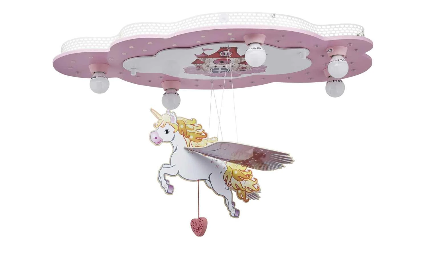 Deckenleuchte, rosa Einhorn 5-flammig 2 Deckenleuchte, rosa Einhorn 5-flammig – Bild 2