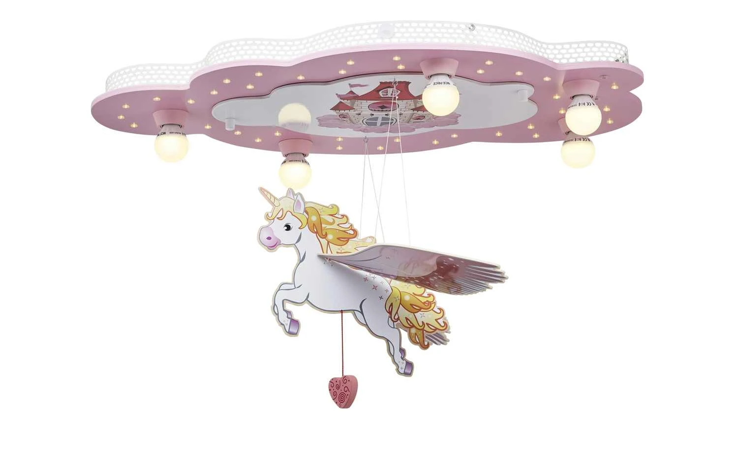 Deckenleuchte, rosa Einhorn 5-flammig 1 Deckenleuchte, rosa Einhorn 5-flammig